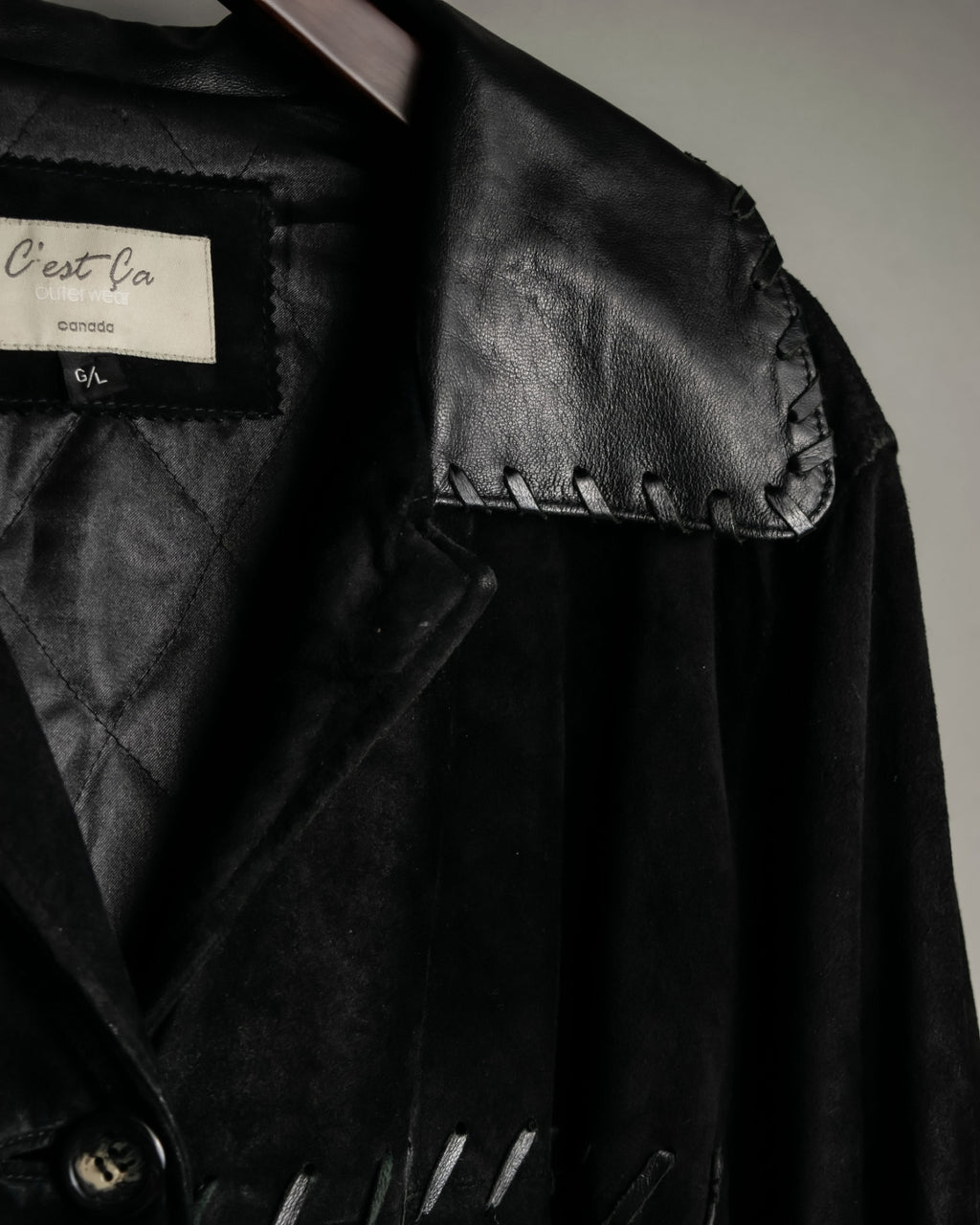 Leather Braided Suede Jacket