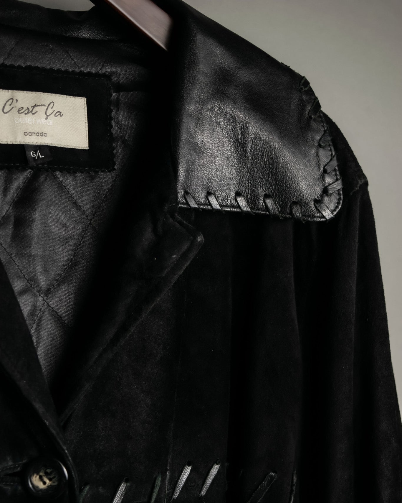 Leather Braided Suede Jacket