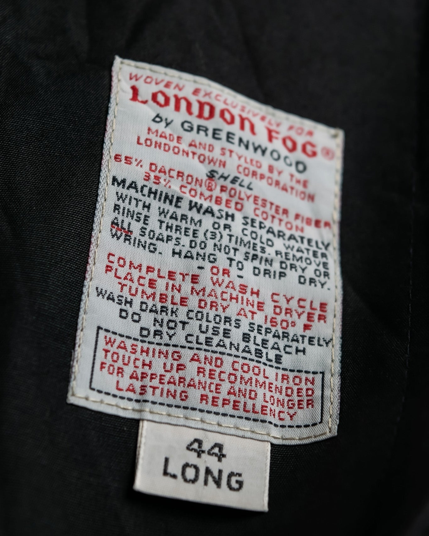 "LONDON FOG" Vintage Black Coat