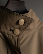 "LONDON FOG" Moon Swell Button Stand Collar Beige Coat