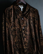 Pure Silk Dark Tone Glossy Paisley Shirt