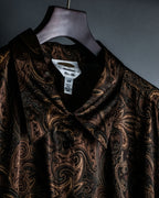 Pure Silk Dark Tone Glossy Paisley Shirt