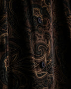Pure Silk Dark Tone Glossy Paisley Shirt