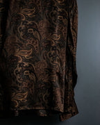 Pure Silk Dark Tone Glossy Paisley Shirt