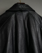 Vintage Leather long chester coat