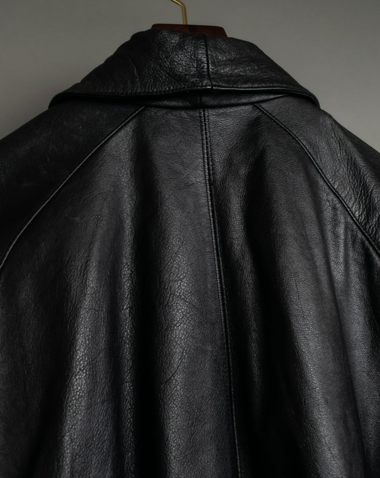 Vintage Leather long chester coat