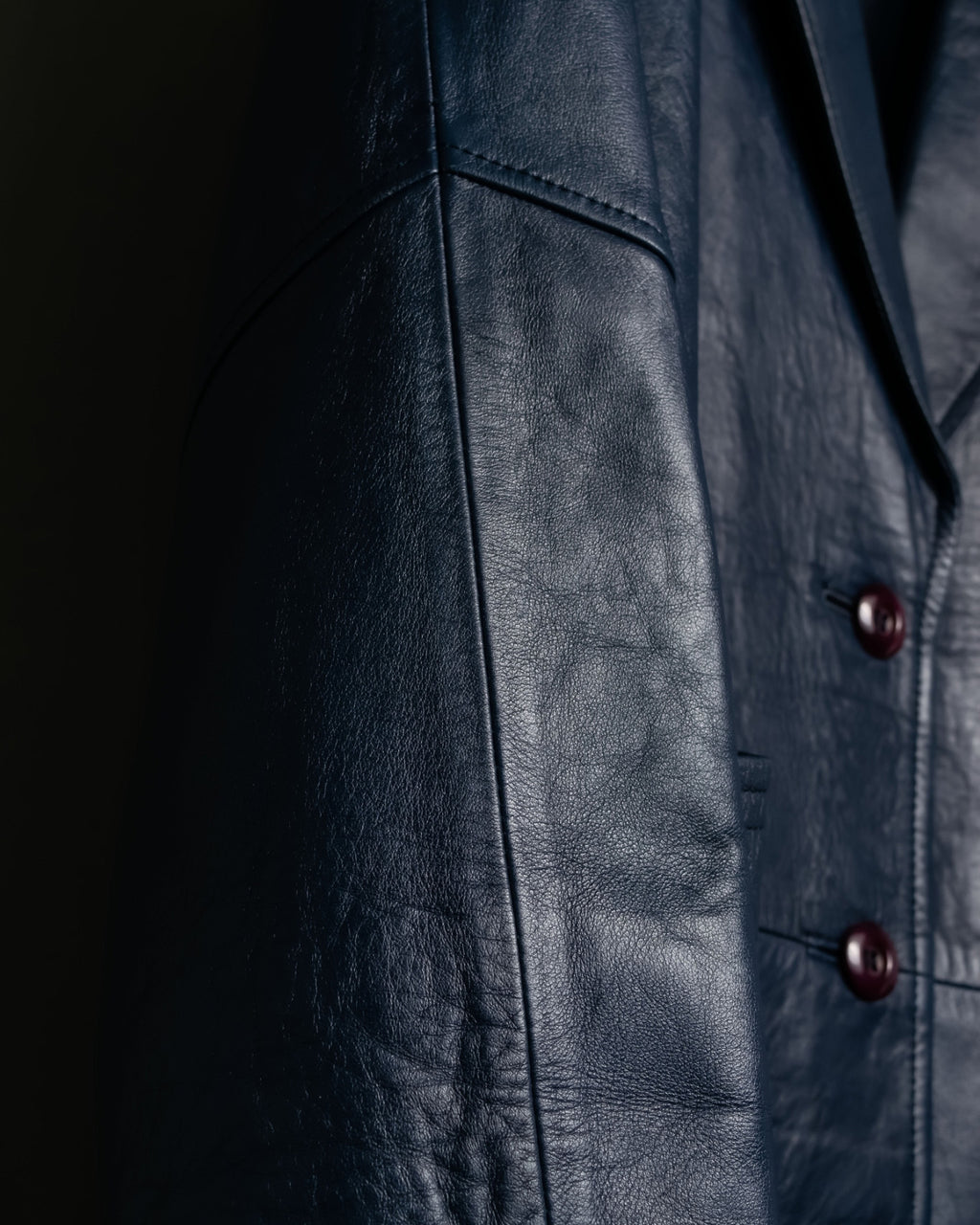 80s Vintage Loose Fit Leather Tailored