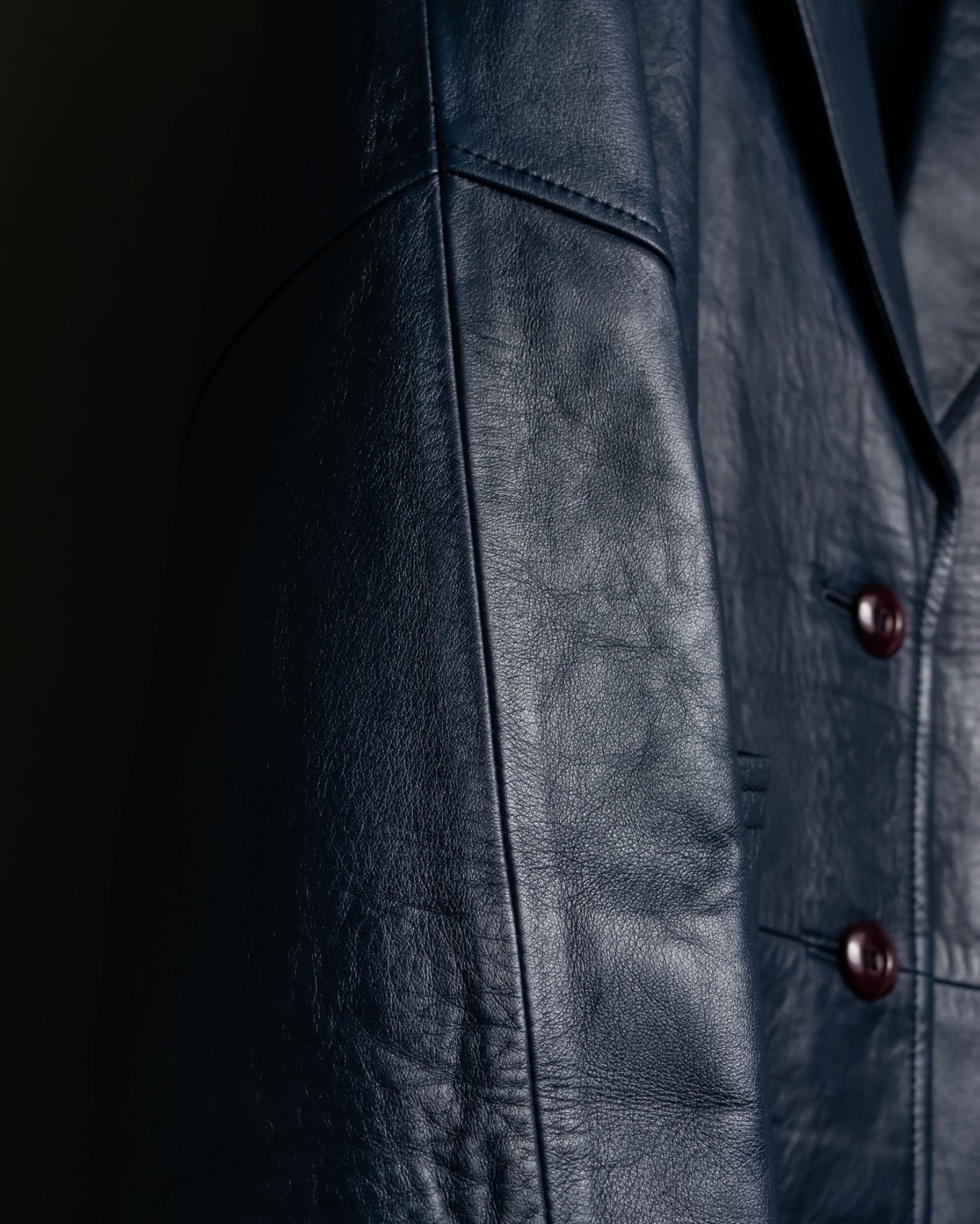 80s Vintage Loose Fit Leather Tailored