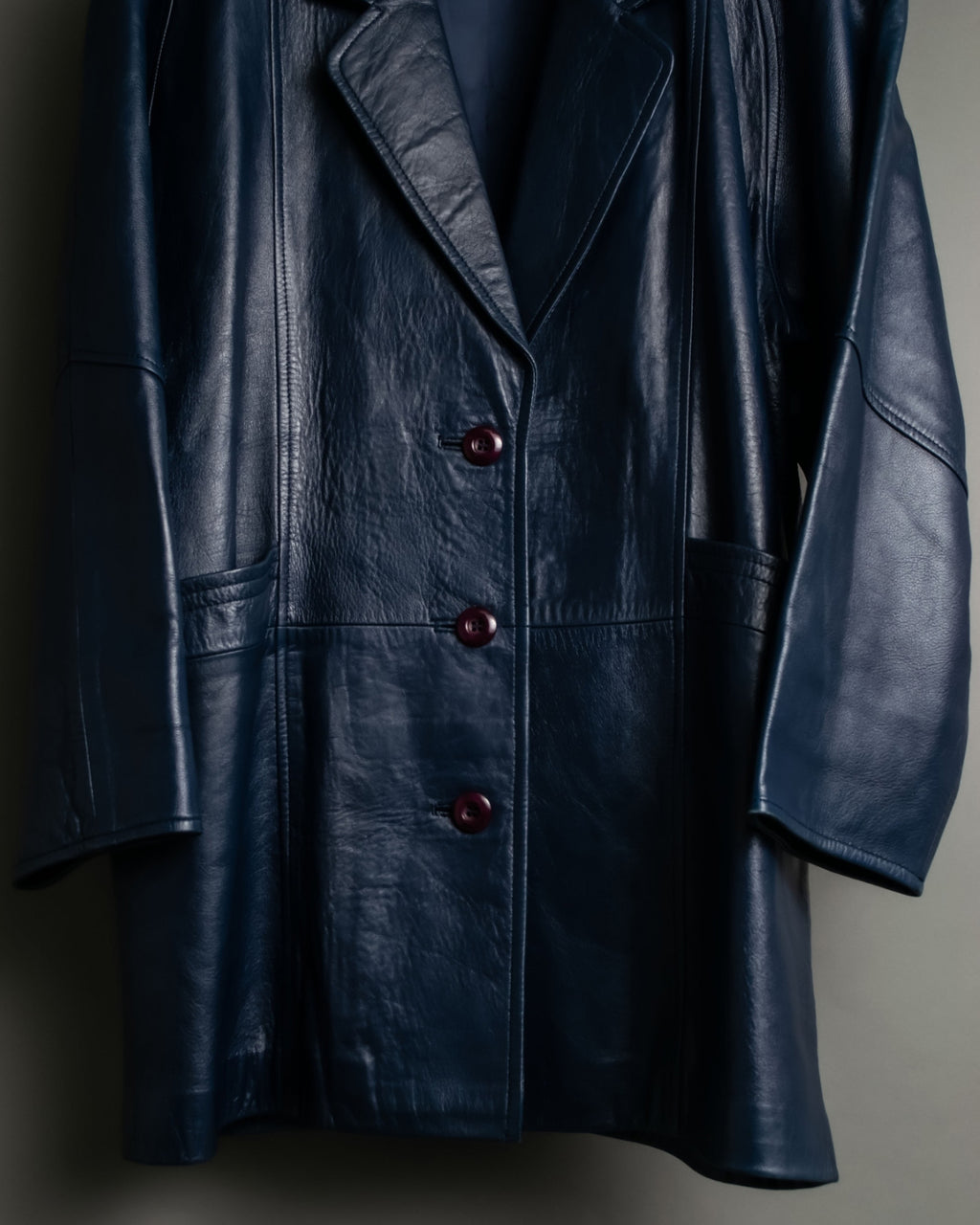 80s Vintage Loose Fit Leather Tailored