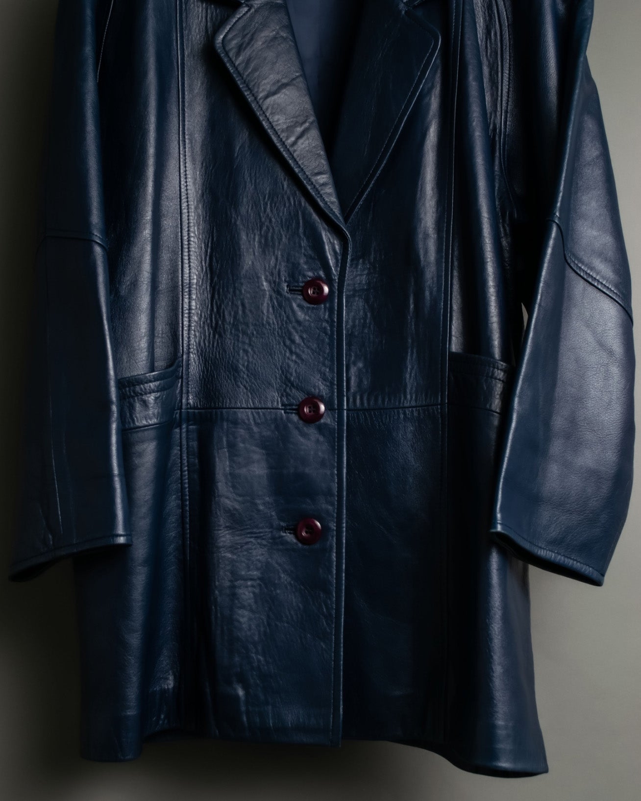 80s Vintage Loose Fit Leather Tailored