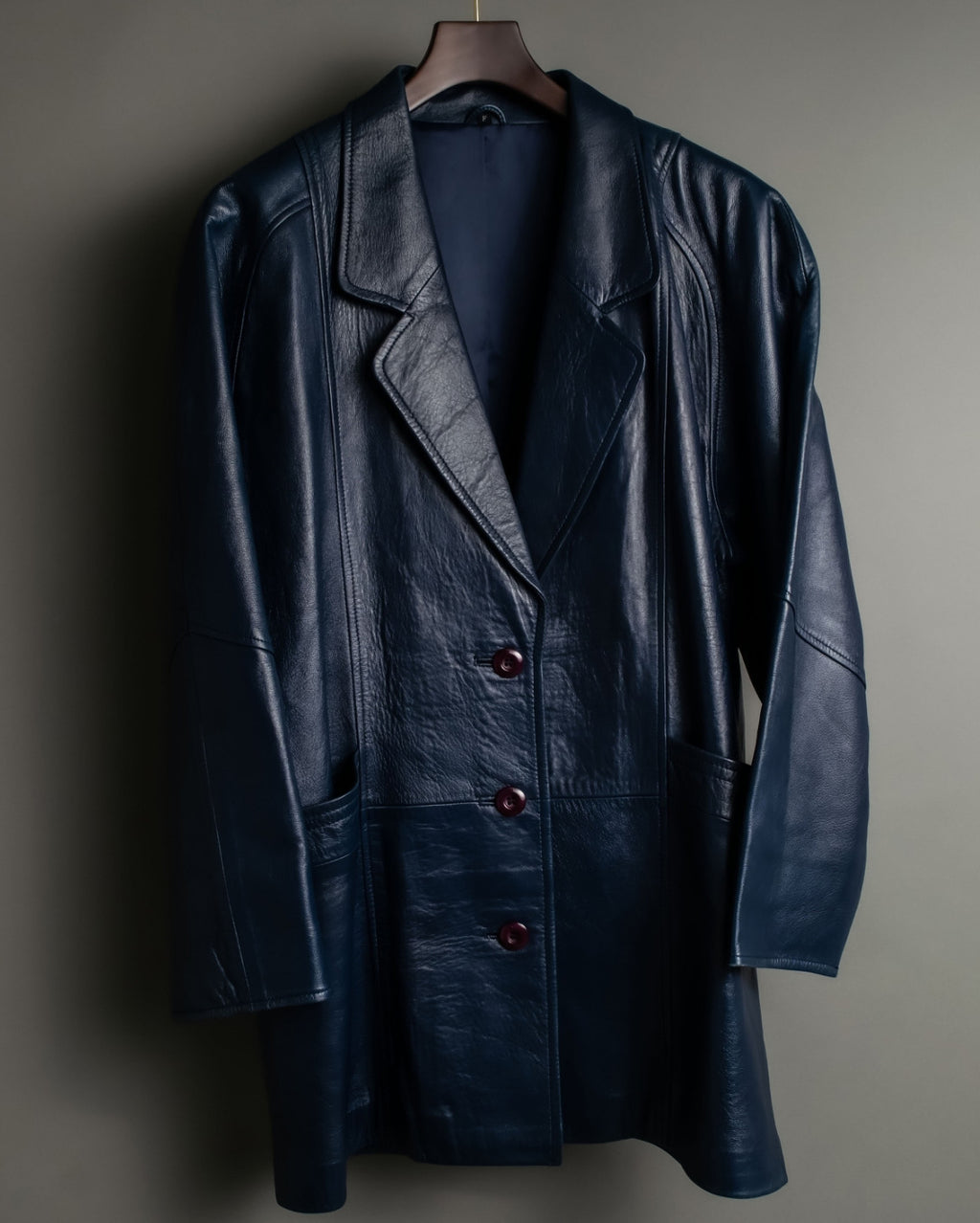 80s Vintage Loose Fit Leather Tailored