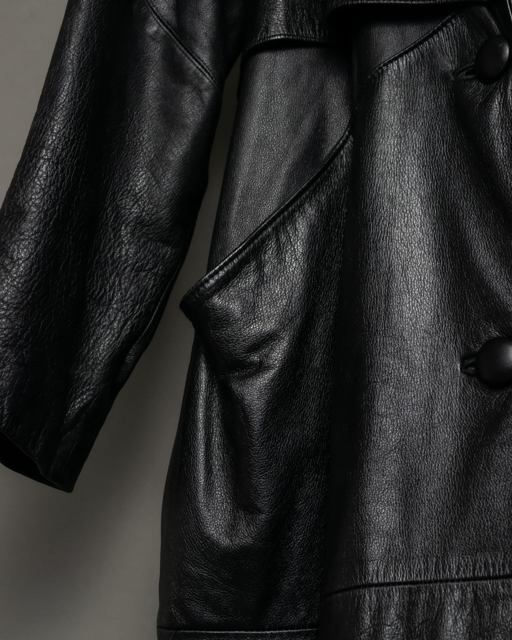 Vintage Leather long chester coat