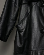 Vintage Leather long chester coat