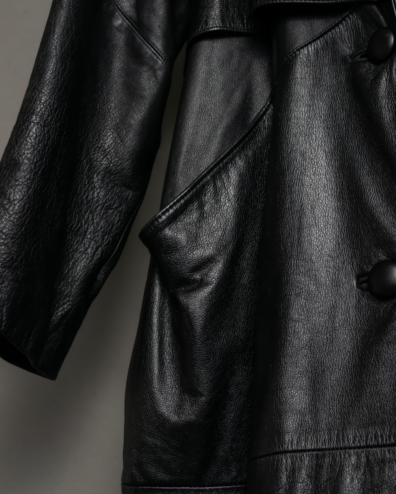 Vintage Leather long chester coat