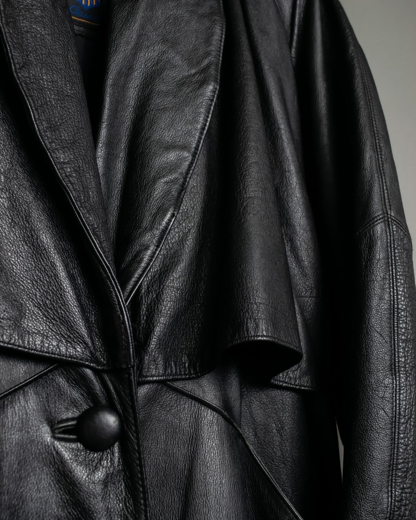 Vintage Leather long chester coat