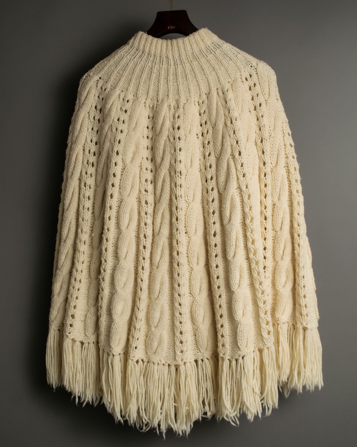 50s vintage fringe knit poncho