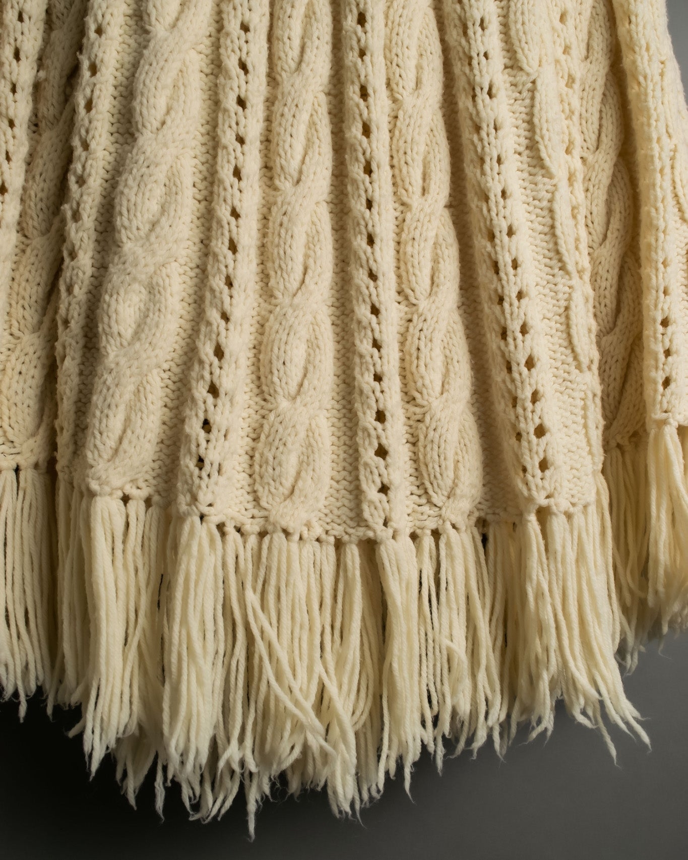 50s vintage fringe knit poncho