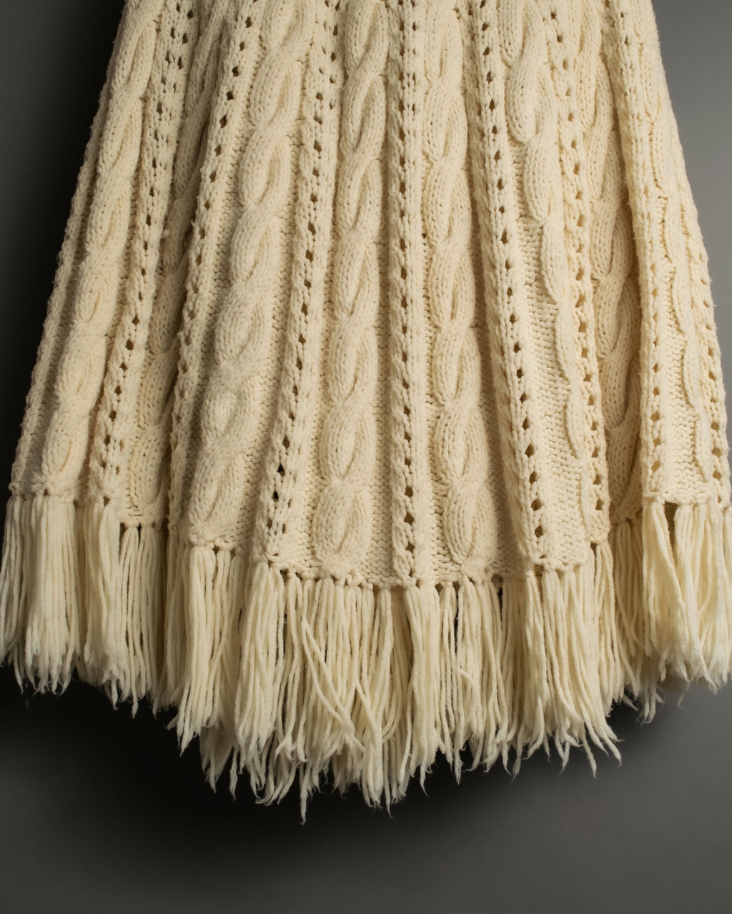 50s vintage fringe knit poncho
