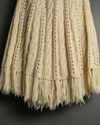 50s vintage fringe knit poncho