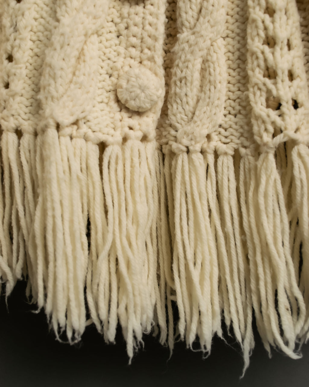 50s vintage fringe knit poncho