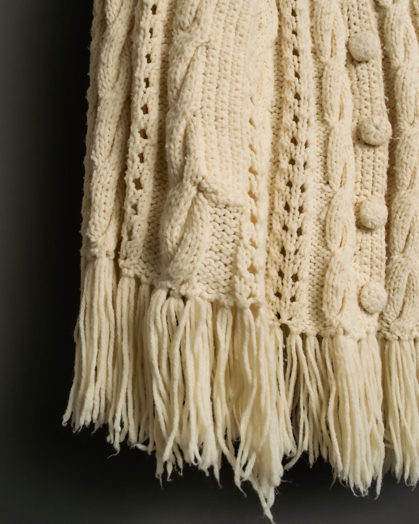 50s vintage fringe knit poncho