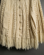 50s vintage fringe knit poncho