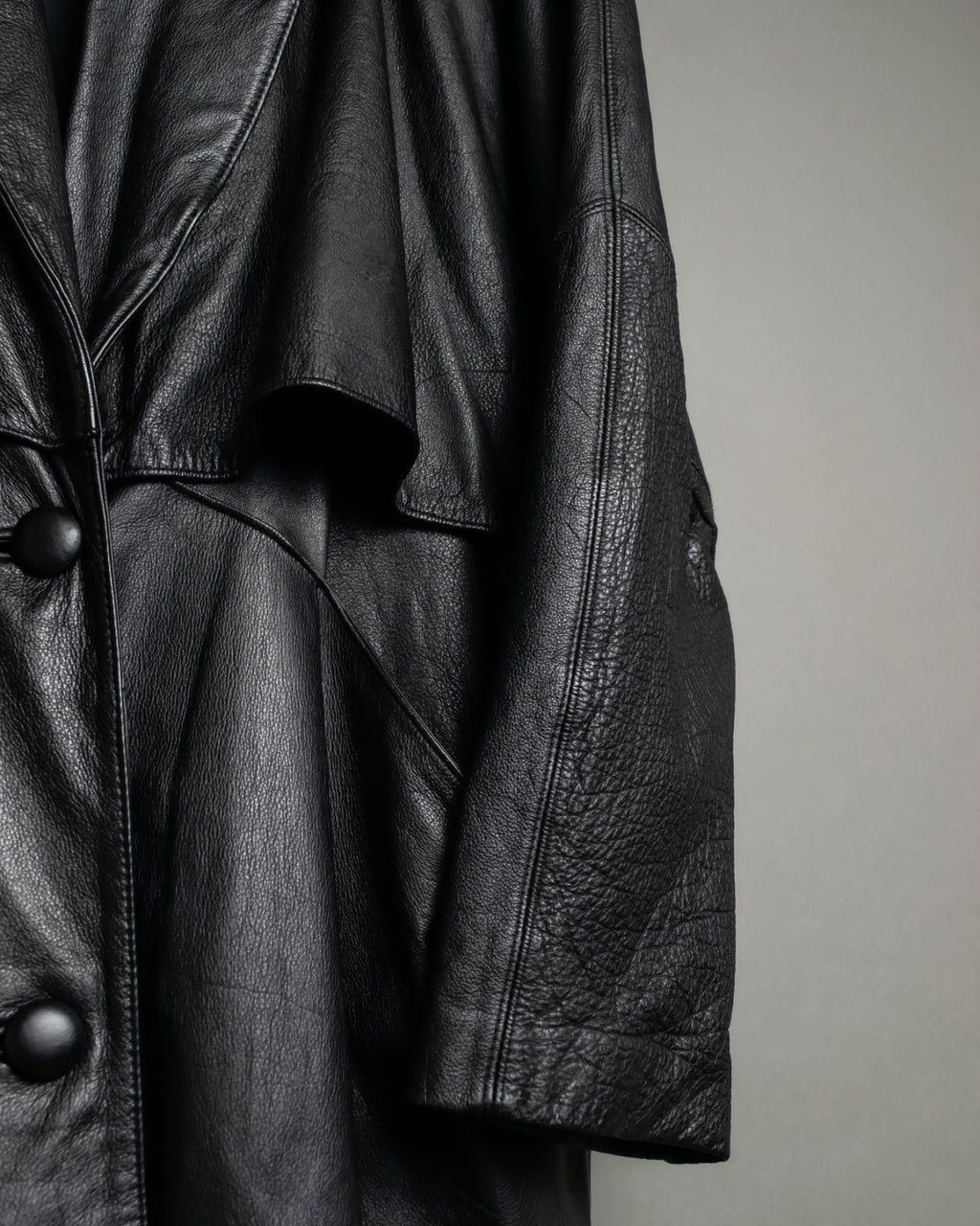 Vintage Leather long chester coat
