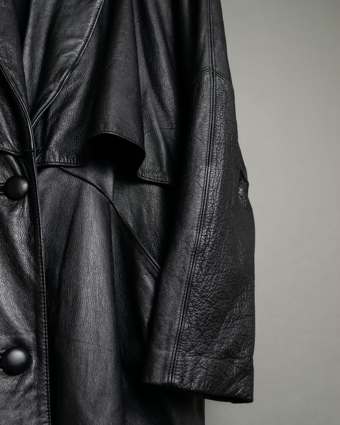 Vintage Leather long chester coat