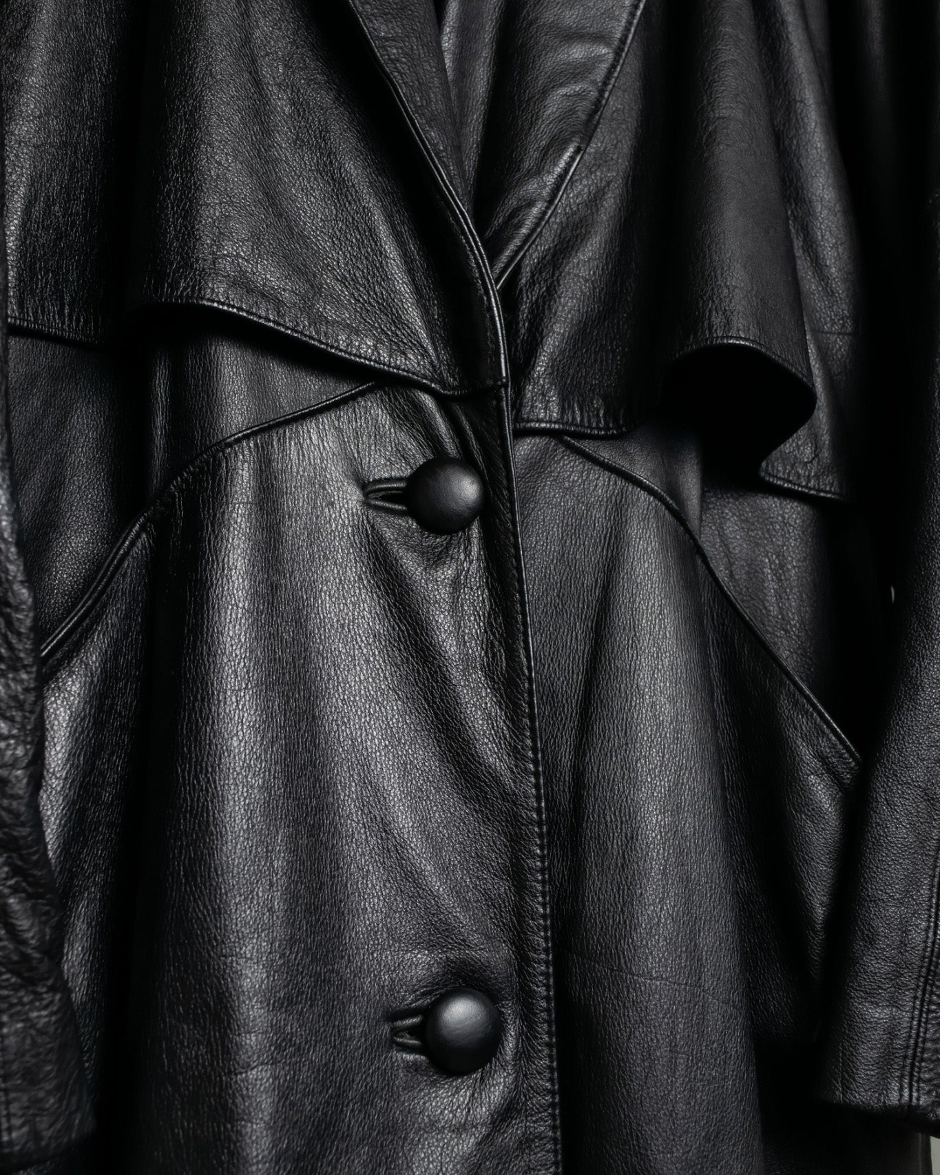 Vintage Leather long chester coat