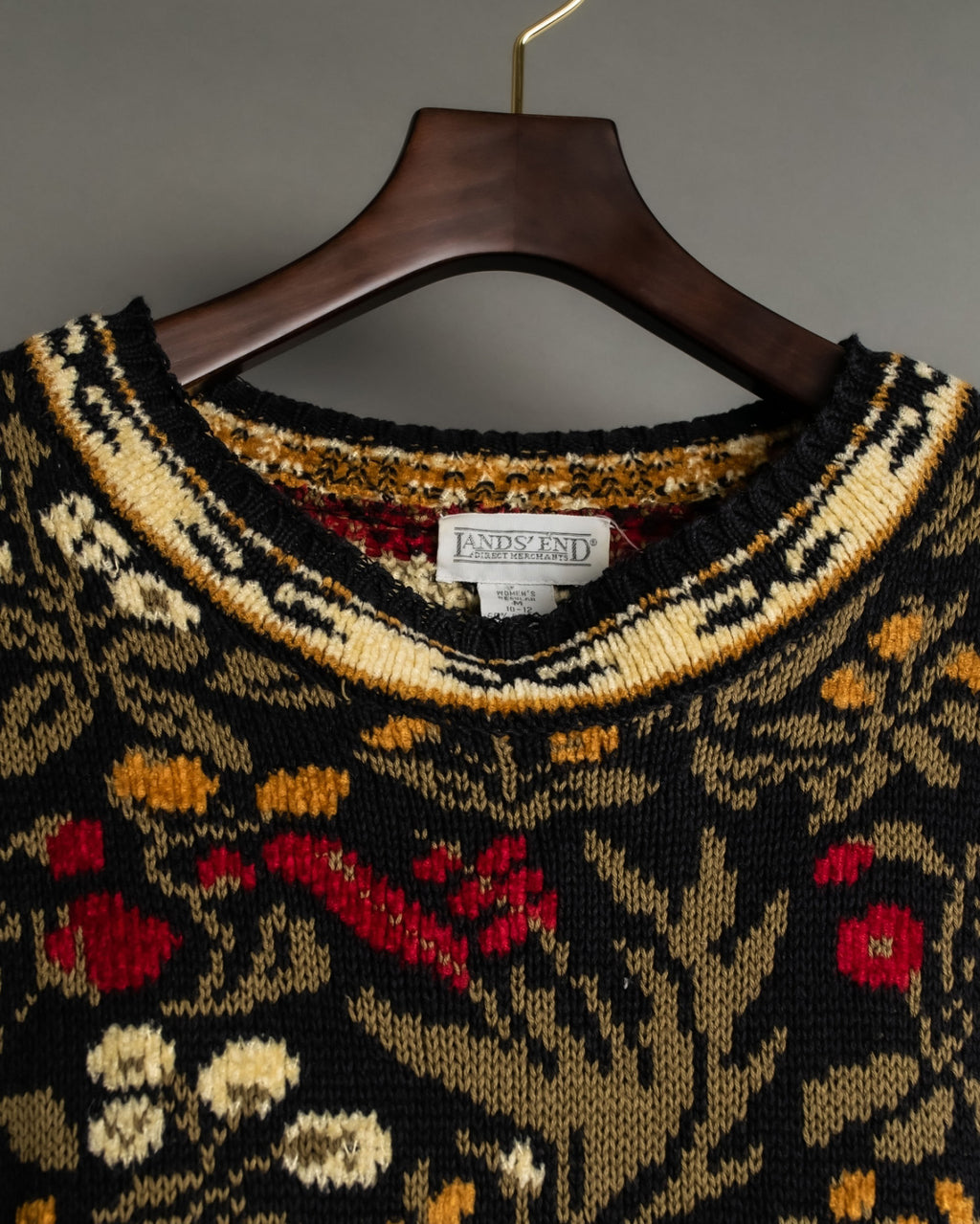LANDS END Flower pattern knit