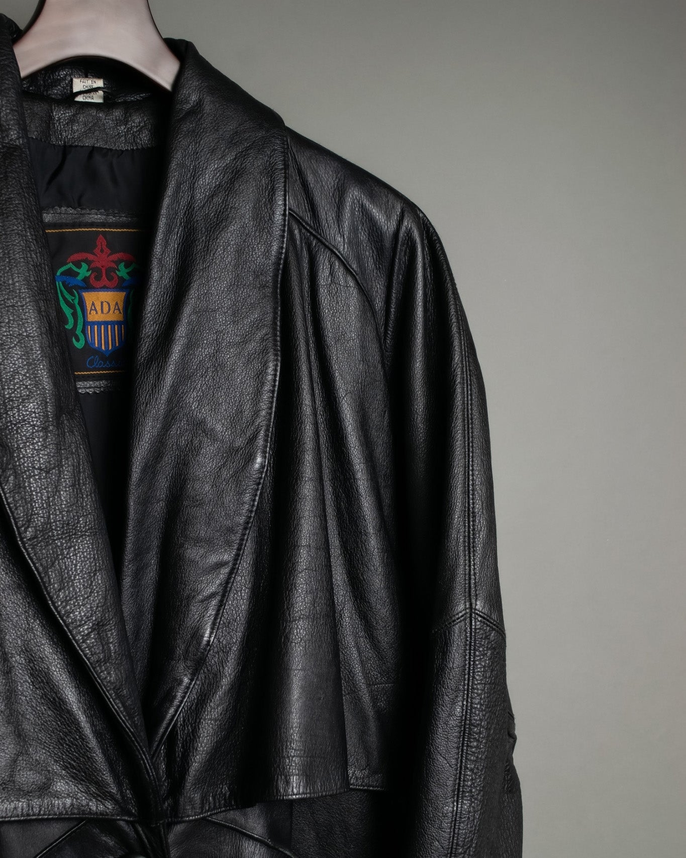 Vintage Leather long chester coat