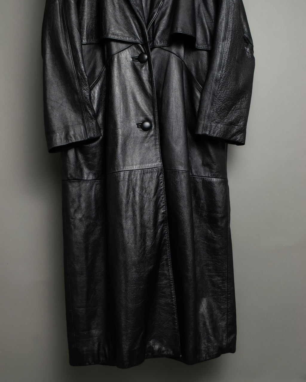 Vintage Leather long chester coat