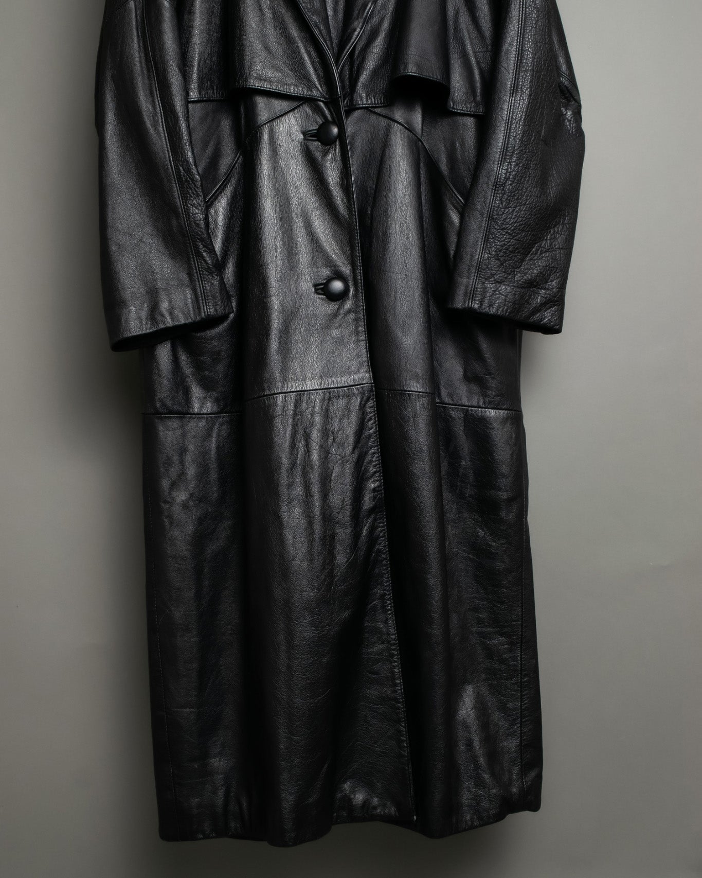 Vintage Leather long chester coat