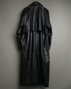 Vintage Leather long chester coat