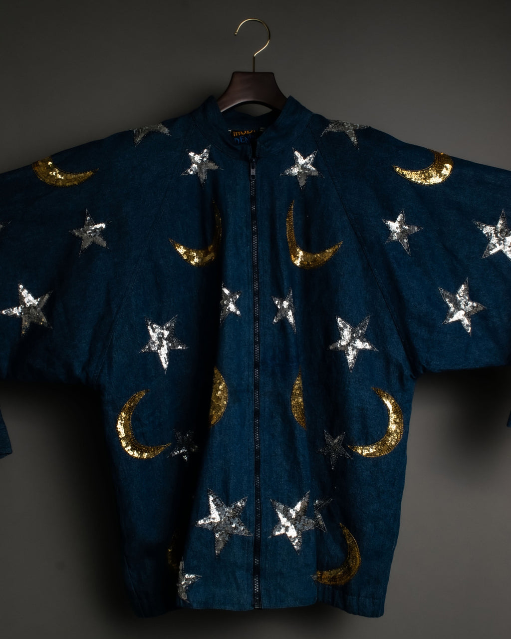 Sun And Moon Sequin Squid Silhouette Jacket