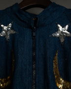 Sun And Moon Sequin Squid Silhouette Jacket