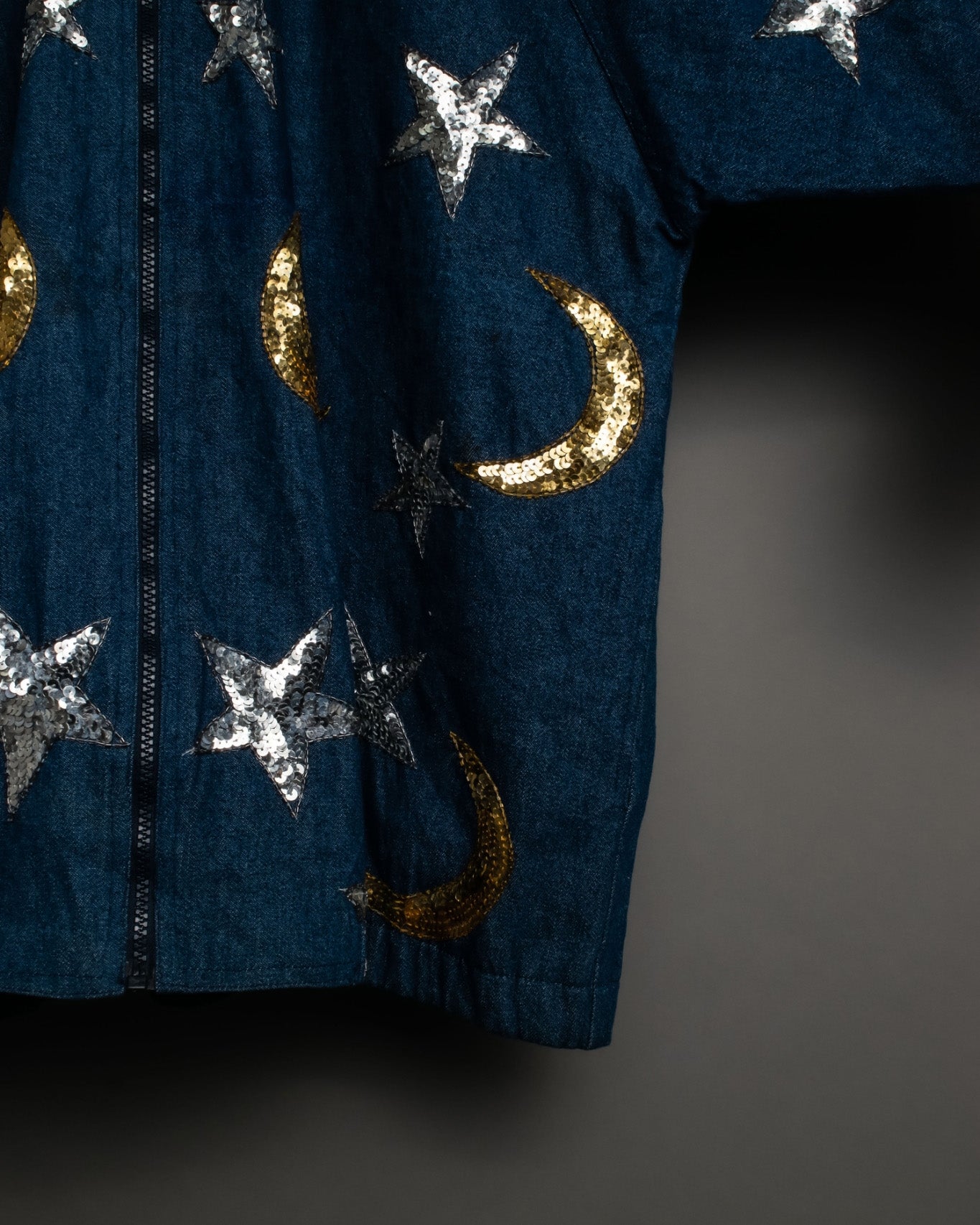 Sun And Moon Sequin Squid Silhouette Jacket