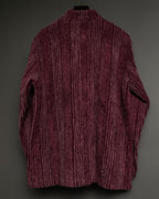 Towel Fabric Striped Stand Collar Jacket