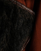 "MOOD SPECIAL" 70s Beautiful Silhouette Fur Collar Coat