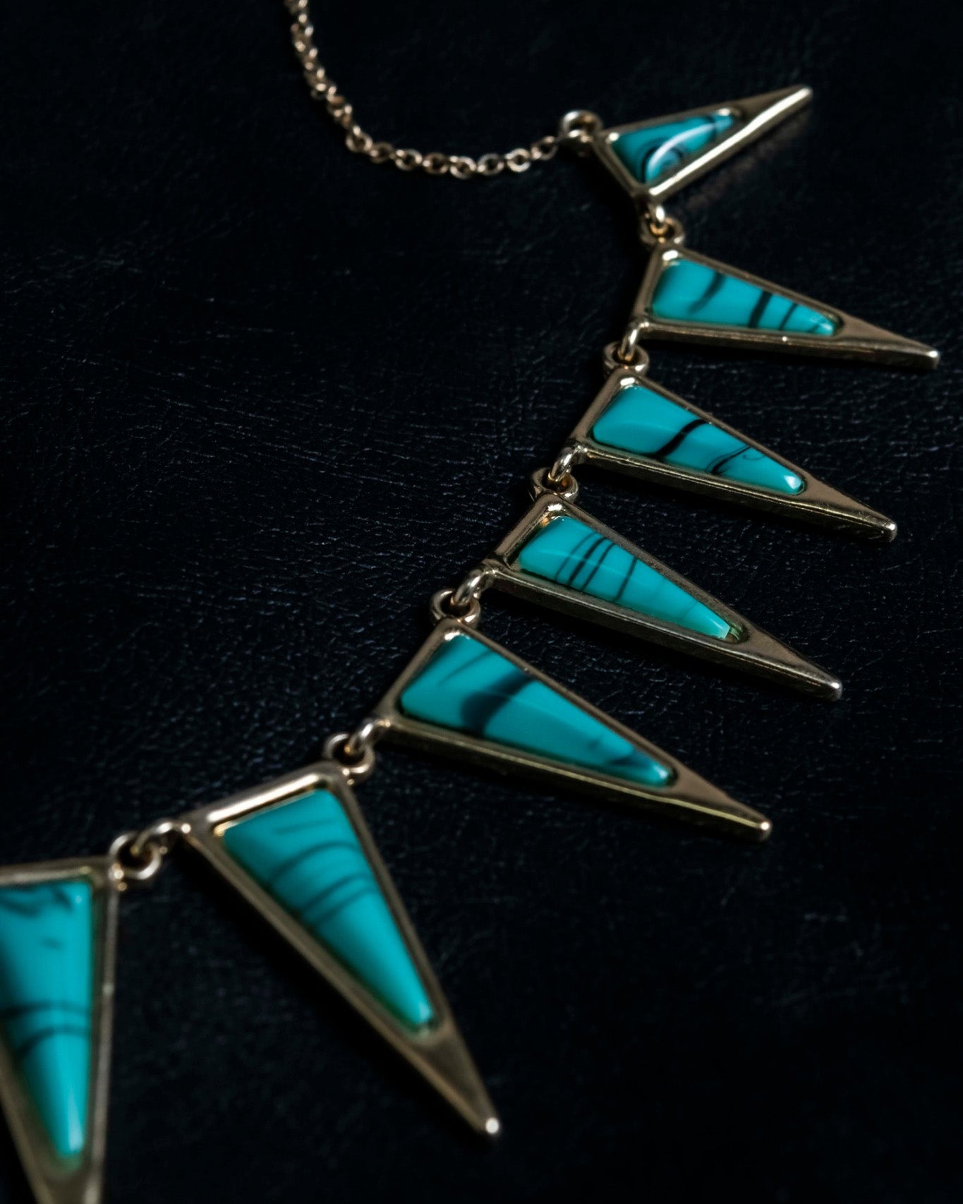 Triangular Turquoise Design Necklace