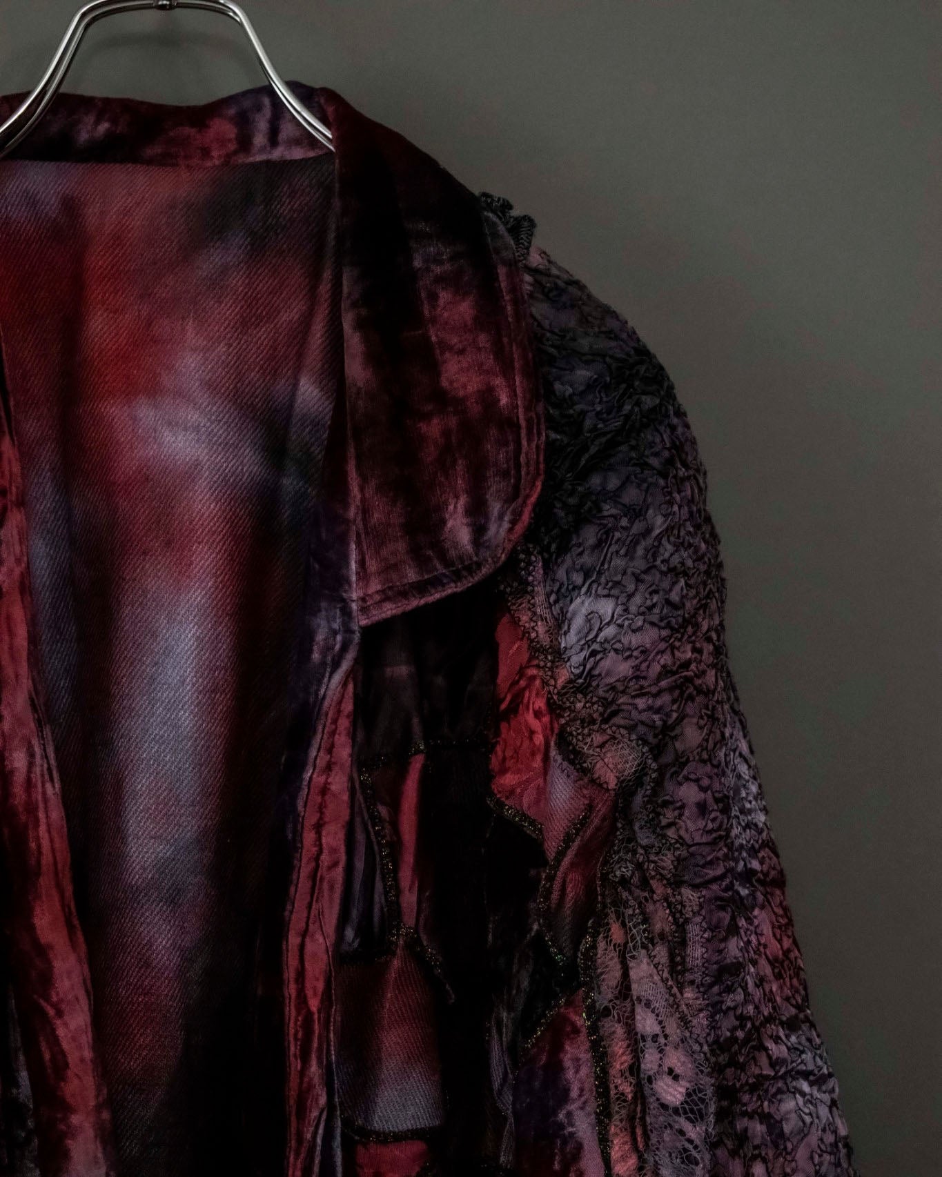 Dark Purple Pink Patchwork Velor Jacket