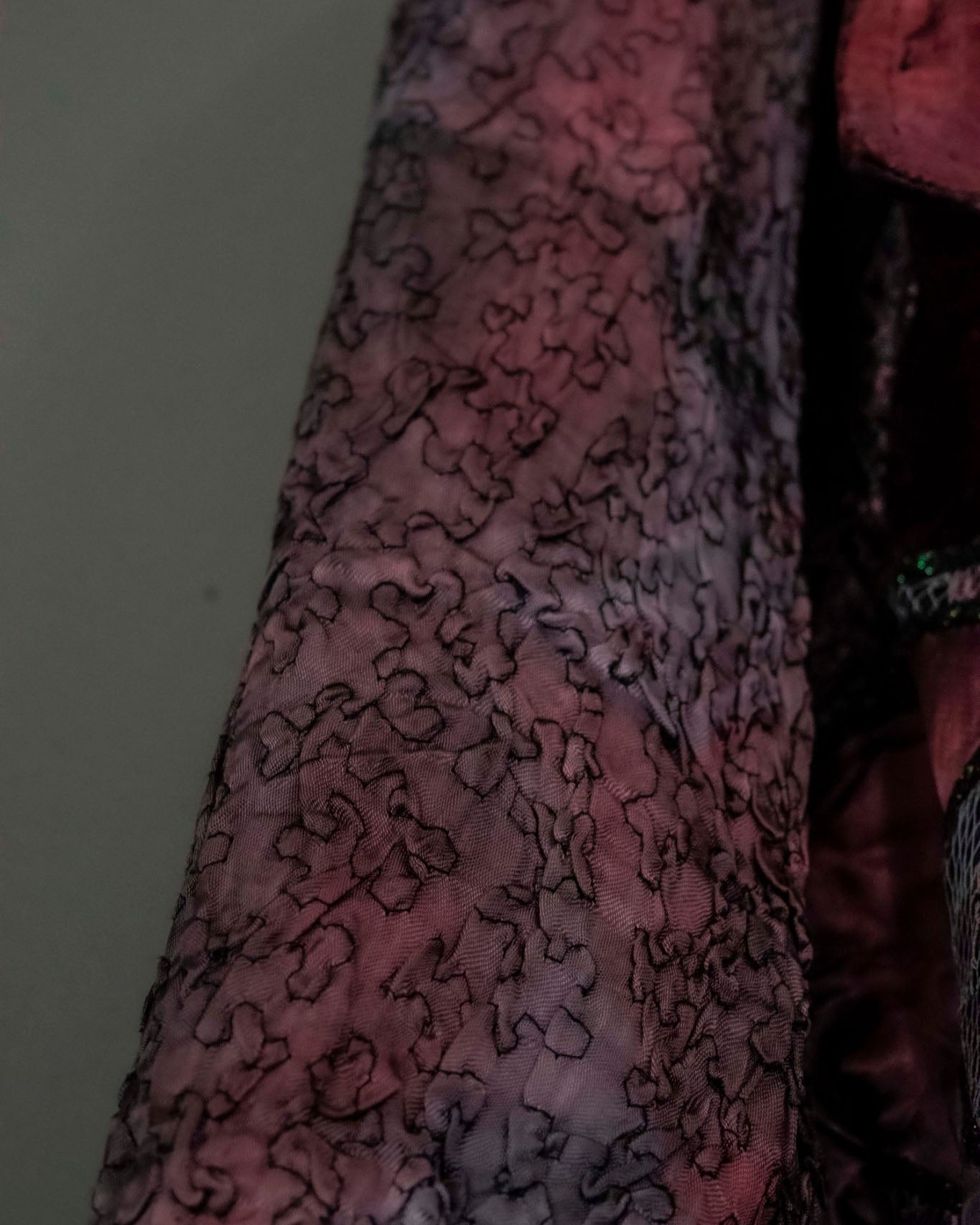 Dark Purple Pink Patchwork Velor Jacket