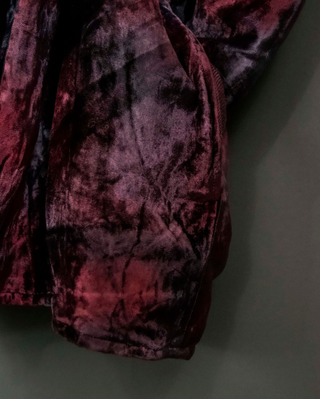 Dark Purple Pink Patchwork Velor Jacket