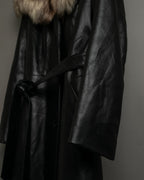"MOOD SPECIAL" Impossible cutting fur collar leather coat