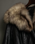 "MOOD SPECIAL" Impossible cutting fur collar leather coat