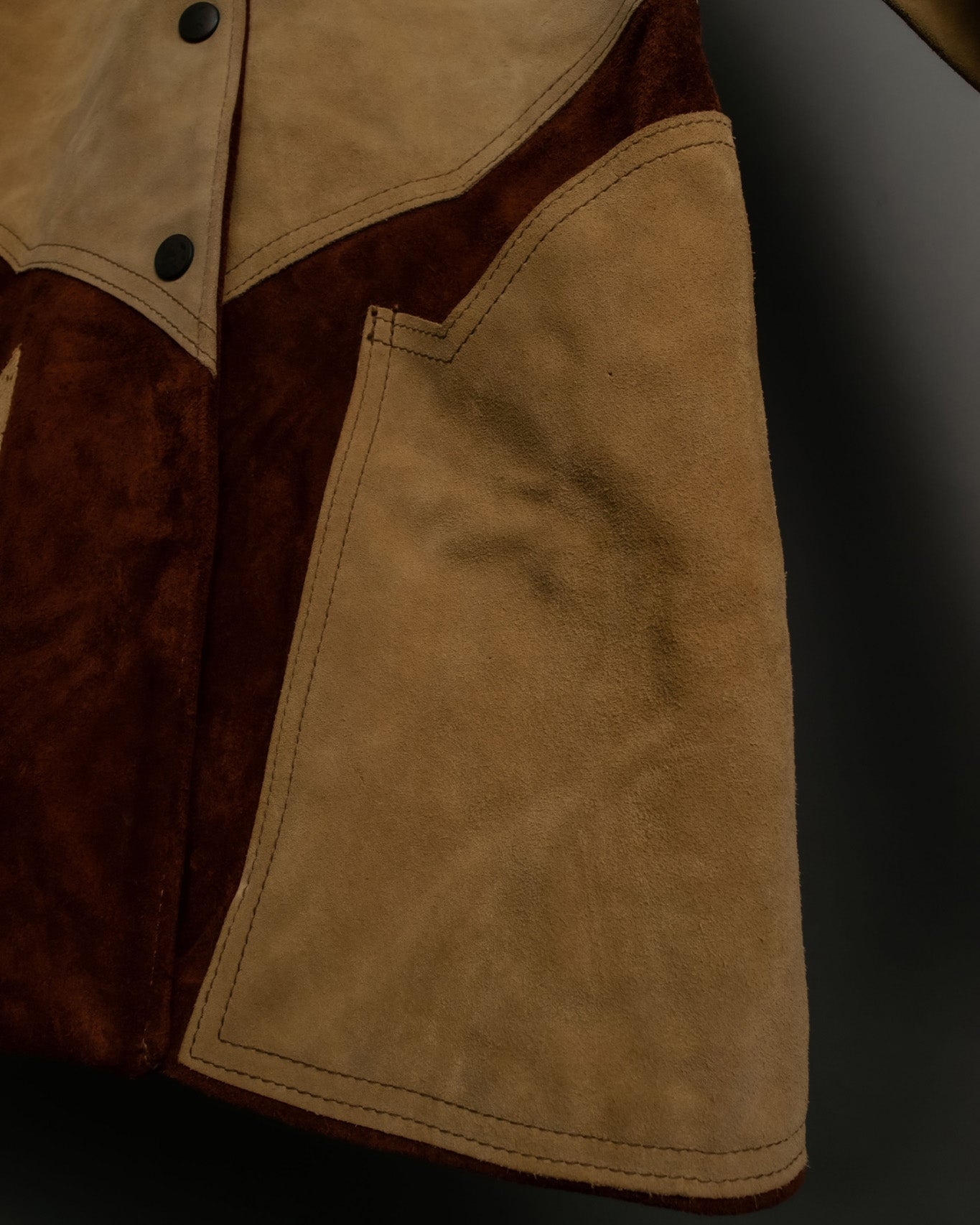 Natural Leather Crosscut Hippie Jacket