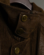 Waist Drawcord Corduroy Oversized Jacket