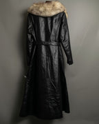 "MOOD SPECIAL" Impossible cutting fur collar leather coat