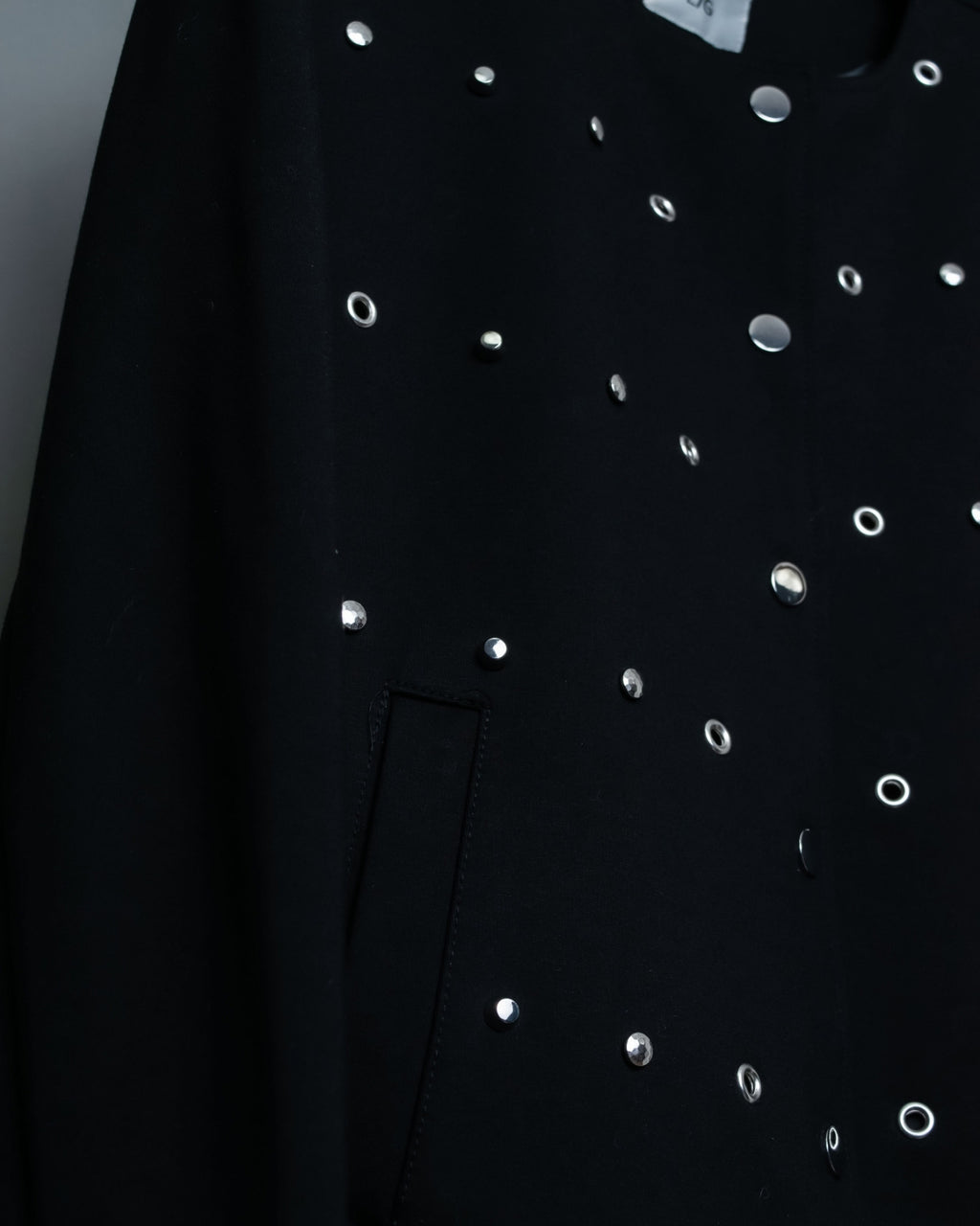 Slimy Thick Fabric Studded Short Jacket