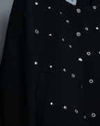 Slimy Thick Fabric Studded Short Jacket